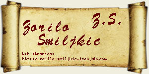 Zorilo Smiljkić vizit kartica